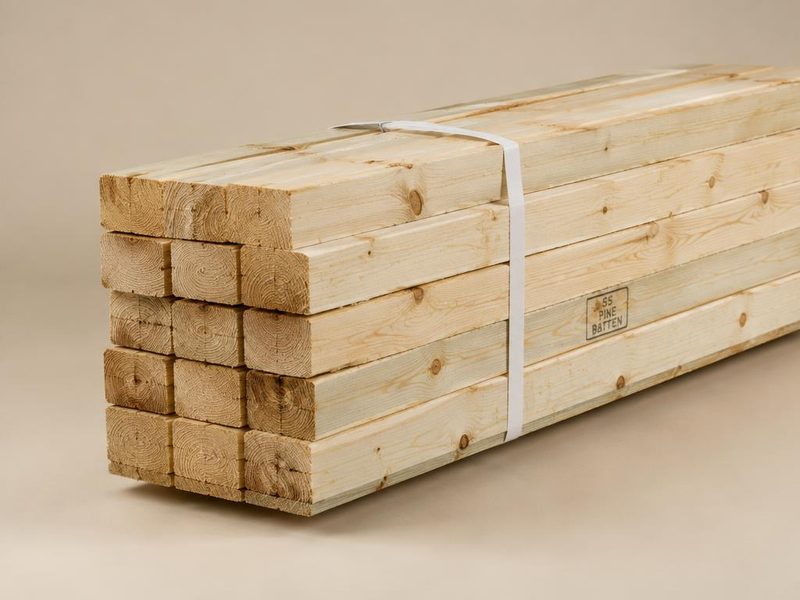 Strapped bundle of S5 pine brandering