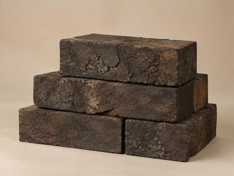 Dark rustic textured face bricks