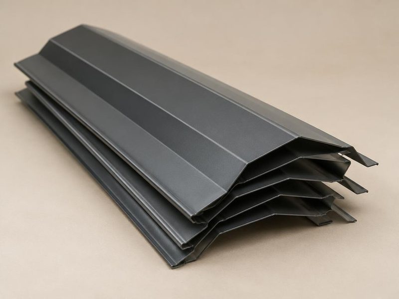Charcoal steel roof ridge capping