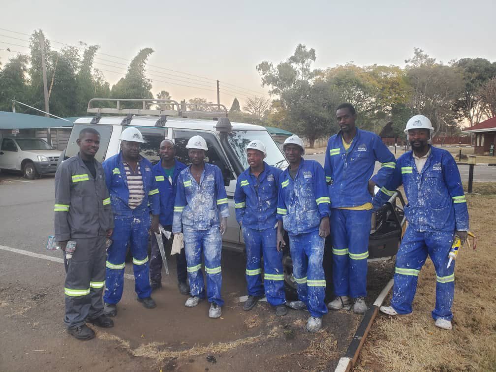 Painting team on site, Harare